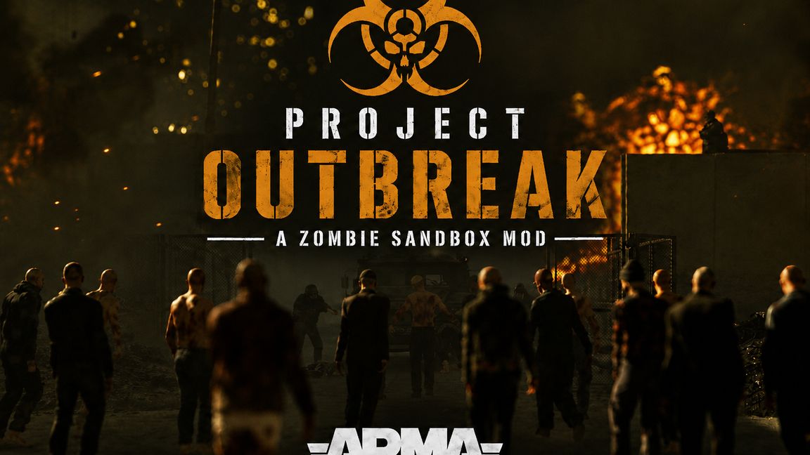 Workshop title art: the Outbreak biohazard mark over a crowd of infected walking into the fire. Art by redeye.vol2